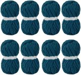 MABOZOO 8 Pack Super Bulky Chunky Chenille Yarn for Hand Knitting,Big Yarn for Chunky Blanket,Large Thick Arm Knitting Yarn,Fluffy Soft Plush Jumbo Yarn Crocheting,Indigo