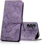 CXTCASE Case for Samsung Galaxy A35, Shockproof PU Leather Magnetic Flip Case Wallet Cover with Card Slots and Stand Feature, Phone Case for Samsung Galaxy A35, Purple