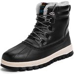 todaysunny Men’s Snow Boots Winter Boots Fully Fur Lining Ankle Boots Lace Up Athletic Casual Walking Ankle Boots High Top Shoes Fashion Sneaker Black