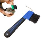 DHinkyoung Horse Hoof Pick Brush with Handle, Sturdy Hoofpick Brush, Horseshoe Brush Horses Hoof Groove Cleaner Horseshoe Repair Tool for Horses, Donkey, Goat, Tires and Hiking Boots(Random Colour)