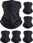 GAVIK 6 Pieces Summer UV Protection Neck Gaiter Scarf Cooling Breathable Face Cover Scarf (Black)