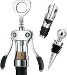 Wine Opener, Zinc Alloy Premium Wing Corkscrew Wine Bottle Opener with Multifunctional Bottles Opener, Upgrade