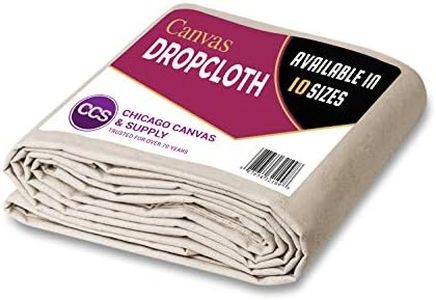 All Purpose Canvas Drop Cloth by CCS CHICAGO CANVAS & SUPPLY - Paint Tarp, Canvas Fabric, Drop Cloth Curtains, Paint Drop Cloth, Washable & Reusable Drop Cloth for Painting - 6 by 9 Feet