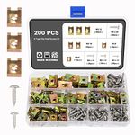 Knpwer 200 Pcs U-Clip and Screw Kit,Auto Car U Clips,U Clips Nuts Assortment Automotive Interior Trim Fasteners with 304 Stainless Steel Screws