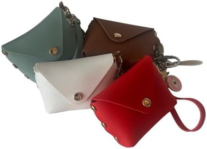 Luzia Chic Wristlet Purse Keychain with Turkish Eye Charm - Multi-Pack - 4 Purses and 4 Keychains