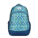 Genie Ikattish 19 inch Teal Bag for Girls, 19 inch Backpack for Women, 3 compartments Water Resistant Stylish and Trendy College Backpacks for Girls