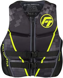 Full Throttle Adult Rapid Dry Flex Back Life Jacket, Green, Medium