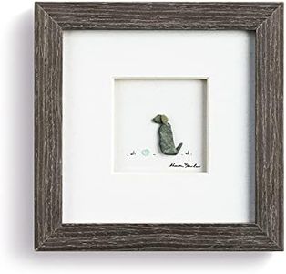 Ready to Play Grigio e Bianco 15,5 cm pietra e vetro incorniciato da tavolo o parete arte