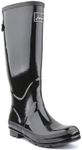 Joules Women's Fieldwelly Gloss Rain Boot, True Black, 4 UK