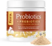 Fera Pets Organic Probiotics for Dogs & Cats - Vet Created - Cat & Dog Probiotic Supplement - 12 Strains & Prebiotics for Pet’s Digestion - 60 Scoops​