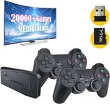 Wireless Retro Game Console,Retro Gaming Console,Retro Game Stick,Plug & Play Video TV Game Stick with 20600+Games Built-in,9 Emulators,with Dual 2.4G Wireless Controllers(64G)