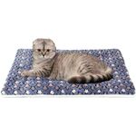 Mora Pets Cat Bed Dog Crate Pad Ultra Soft Pet Bed with Cute Star Print Washable Crate Mat for Small Dogs and Indoor Cats Reversible Fleece Dog Kennel Pad Cat Carrier Mat 14 x 17.5 inch Dark Blue