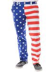 Tipsy Elves USA American Flag Pants - Men's Patriotic Pants, Flag Pants (Red White Blue), Medium