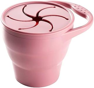 Tommee Tippee Collapsible Silicone Snack Pot with Spill-Proof Lid, Perfect for Baby Weaning, Food Grade Silicone, Dishwasher and Steriliser Safe, Assorted Colours