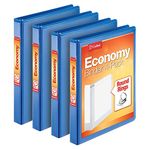 Cardinal Economy Round Ring View Binders, 1 Inch, Blue, 4 per Pack (79511)