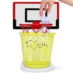 SKAbod Premium Acrylic Basketball Trash Can - Uniquely Designed with Trash Can Basketball Hoop - Versatile Basketball Hoop Trash Can for Office & Home - Basketball Garbage Can (White)