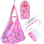 Younique Baby Cradle/Baby Jhula Swing/Baby Bed/Baby Bedding Set with Mosquito Net and Spring Set (0-18 Months Baby) (Pink Teddy)