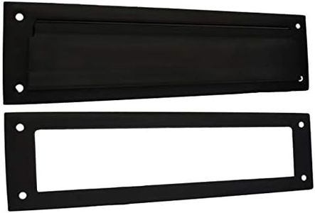 QCAA Solid Brass Mail Slot, with Solid Brass Interior Frame, 13" x 3.625", Matte Black, 1 Pack, Made in Taiwan