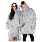 GC GAVENO CAVAILIA Hug Snug Oversized Hoodie Women, Grey Sherpa Fleece Blanket Hoodie Mens, Wearable Blanket Women's Hoodie Sweatshirt, Giant Hoodie Blanket Adult With Large Pocket