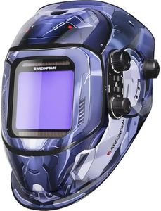 ARCCAPTAIN 3.93"X3.66" Large Viewing Screen Auto Darkening Welding Helmet, True Color Solar Power Welding Hood with 4 Arc Sensor Wide Shade 4/5-9/9-13 for TIG MIG Arc, HSH-G999-ST