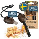 Light My Fire Swedish Flint Fire Starter Ferro Rod Survival Tools ARMY Fire Steel Bushcraft Camping Gear Flint and Steel Fire Starter Kit 2-in-1 Fire Flint and Striker 12,000 Strikes