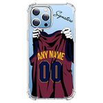 VNGDA Custom Name & Number - Cleveland Basketball Jersey - Clear Case for iPhone 16 15 Pro Max 14 13 12 11 Xs Max Xr SE3 8 7 6 Plus 11 Pro Mini,with 4 Shockproof Corners Customized Transparent Case