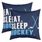 Feelyou Ice Hockey Throw Pillow Covers 18"x18" Set of 2 Soft Ice Sports Games Pillow Cases Cushion Covers for Living Room Bedroom Winter Sports Decorative Throw Pillowcases for Sofa Couch Chair