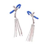 eartif Tassel Nipple Rings with Clamps for Women Adjustable Stainless Steel Non-Piercing Clips Dangle Fake piercing jewelry, Metal, no gemstone