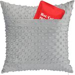 Heart Surgery Recovery Pillow for After Heart Surgery Open Heart Surgery Gifts Triple Bypass Heart Transplant Cough Pillow with Pocket for Cooling Pack, Minky Dot Gray