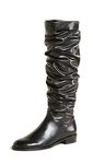 Stuart Weitzman Women's FLATSCRU Fashion Boot, Black Nappa, 5 UK