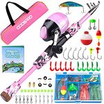 ODDSPRO Kids Fishing Pole, Portable Telescopic Fishing Rod and Reel Combo Kit - with Spincast Fishing Reel Tackle Box for Girls, Youth