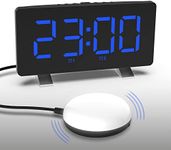 VAUNO Extra Loud Vibrating Alarm Clock with Bed Shaker, Dual Alarms Digital Clock for Bedroom, Deep Sleepers Adult Hearing impaired Deaf with Nuclear Fire Alarm