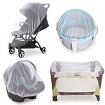 Baby Mosquito Net for Stroller, Sturdy Bug Net for Stroller, Bassinets, Cradles, Playards, Pack N Plays and Portable Mini Crib, Portable & Reliable Baby Insect Netting, White