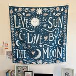 Hyppy Live And Love Tapestry | Multicolor | 40 x 40 Inches | 100% Pure Cotton | Wall Decoration | Room Decor |