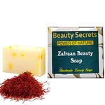 Beauty Secrets Cold pressed Handmade Zafraan crystal glow skin whitening soap with goodness of Pure Saffron from Kashmir for Improving Complexion & Skin Texture (100% Natural & Vegan)-100 Gms