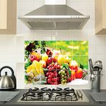 Techgifti Kitchen Wall Sticker Abstract Themed Oil Proof Waterproof Peel & Stick Heat Resistant Vinyl Wall Stickers for Kitchen (Size - 45 CM X 65 CM)