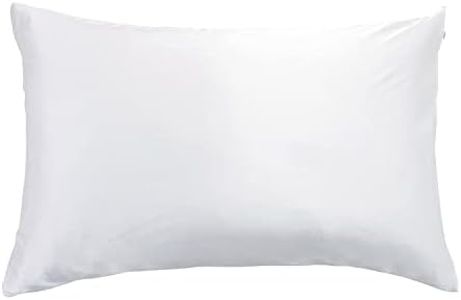 Gioia Casa Luxury Pillowcase - 100% Pure Mulberry Silk on Both Sides - Soft Anti Wrinkle, Hypoallergenic, Washable Bed Pillowcases - Premium Pillow Cover That Protects Your Hair and Skin - White