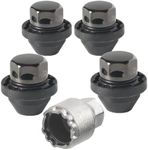 Farad GalaxyLock DCH7/MX Black Chromed Lug nut Wheel-Locks Kit Suitable for Ford F-150 (M14 X 1.5 Thread Size) - Set of 4 Lug Nuts + 1 Key