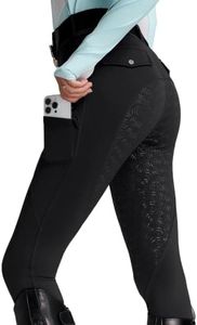 FitsT4 Sports Women's Fleece Horse Riding Pants Black XX-Large