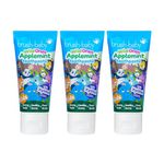 Brush-Baby WildOnes Applemint Kids Toothpaste - 150ml (3 x 50ml Tubes) for Ages 3+ - with Xylitol & Fluoride - Strong Teeth, Healthy Gums & Fresh Breath - Gentle Vegan Formula, Safe if Swallowed