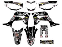 2019-2025 CRF 125 Podium Black Senge Graphics Complete Kit Compatible with Honda