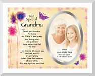 Large Glass Photo Frame and with Stand Memory Picture Print Message Wall Hanging (Grandma)