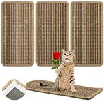 4 Pieces Cat Scratcher Mat Sisal Scratch Mat for Cat with Adhesive Loop Tape 7.8 x 15.7 Inch Cat Scratch Pad Rug Cat Scratching Pad for Protecting Sofa Furniture Chair
