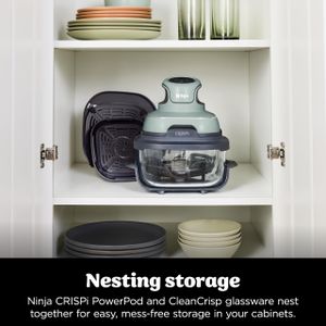 Ninja CRISPi 3.8L Portable Air Fryer – 4-in-1, Compact, 2 Glass Containers