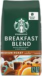 Starbucks Breakfast Blend Medium Roast Whole Bean Coffee, 12-Ounce Bag