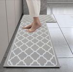 HomeCloud Rubber Kitchen Mats for Floor Set of 2 Pcs | Non-Skid, Soft Absorbent Rugs for Kitchen, Laundry, and Hallway | 120x40cm, 40x60cm| 4mm Thickness (Trap_Beige)