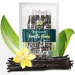 STRONGUS Madagascar Vanilla Beans - Whole Grade A Vanilla Pods Extract for Baking, Cooking, and Coffee - Fresh, Aromatic Vanilla Bean Pods - 100% Pure, Vacuum Sealed - 5-6"" Vanilla Beans (10-Pack)