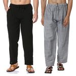 Aatman One Size Men's Eco-Friendly Cotton Pyjama Pack of 2 | Fits Waist Size 28 to 36 Inches_AT13AT15