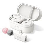 BOYA Omic-D-W Wireless Lavalier Microphone for iPhone,Noise Cancelling iPhone Microphone Wireless with Magnetic Clip,18H Battery MFi Certified Lapel Microphone for iPhone/iPad Youtube Vlog Video-White