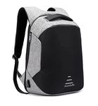 Awestuffs Anti Theft Backpack 15.6 Inch Premium Laptop Bag with USB Charging Port (Grey)